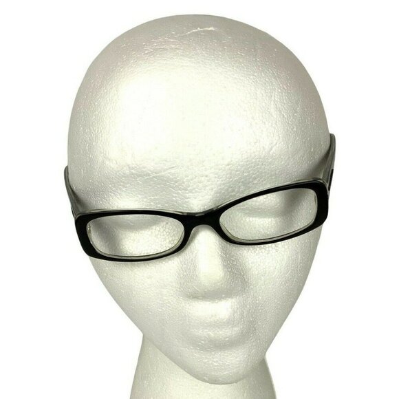 Ralph Lauren Eyeglass Frames 48-16-135 Black & Clear Acetate Rectangular Italy - Picture 1 of 10